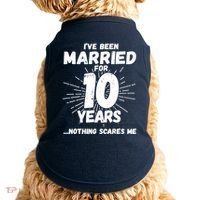 Couples Married 10 Years - Funny 10th Wedding Anniversary Doggie Tank thumb 0