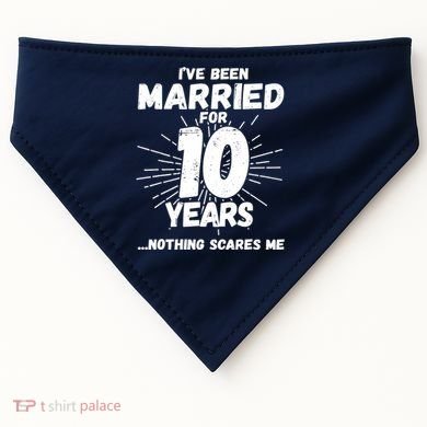 Couples Married 10 Years - Funny 10th Wedding Anniversary USA-Made Doggie Bandana