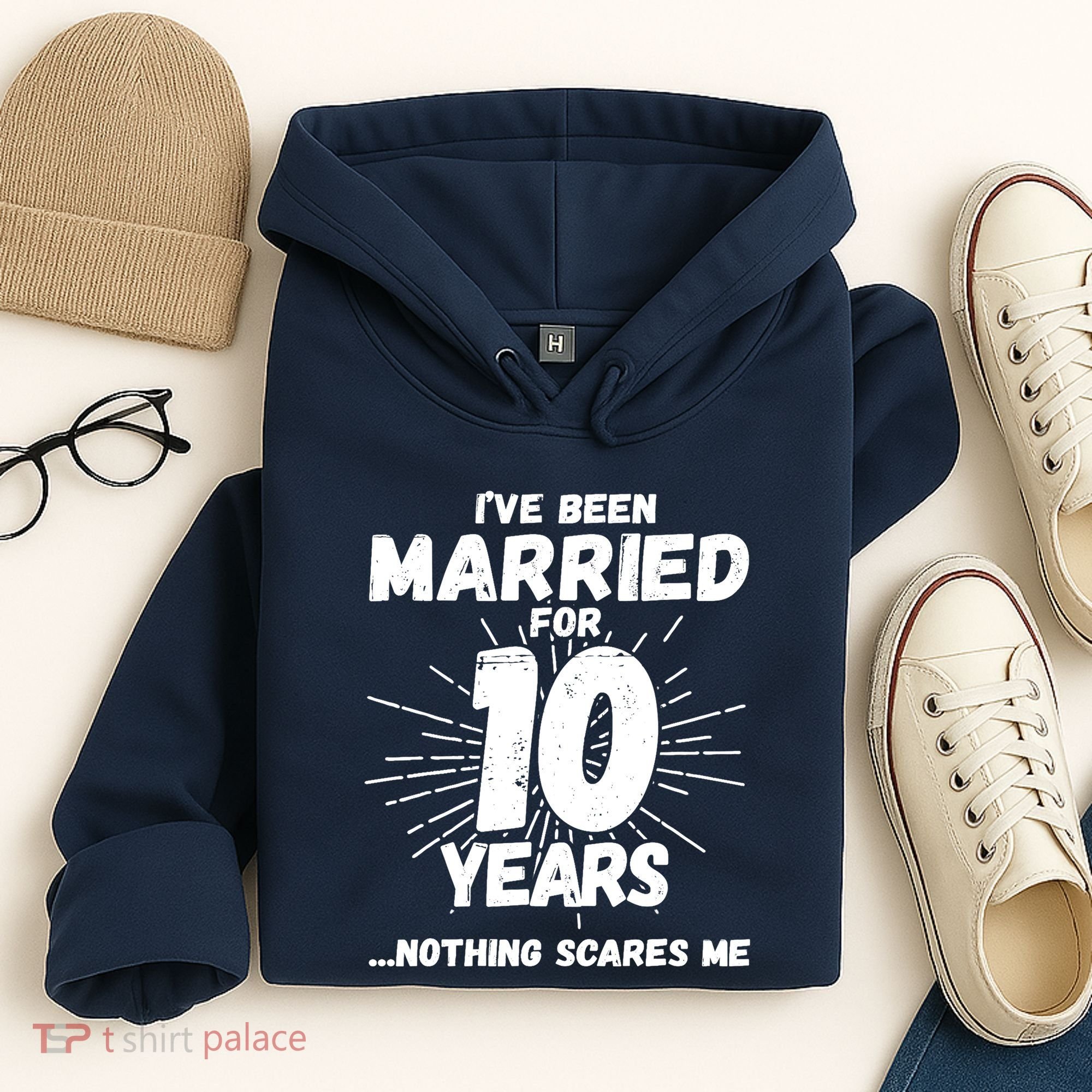 Couples Married 10 Years - Funny 10th Wedding Anniversary Hoodie