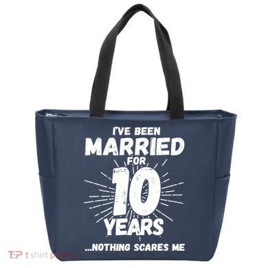 Couples Married 10 Years - Funny 10th Wedding Anniversary Tote Bag