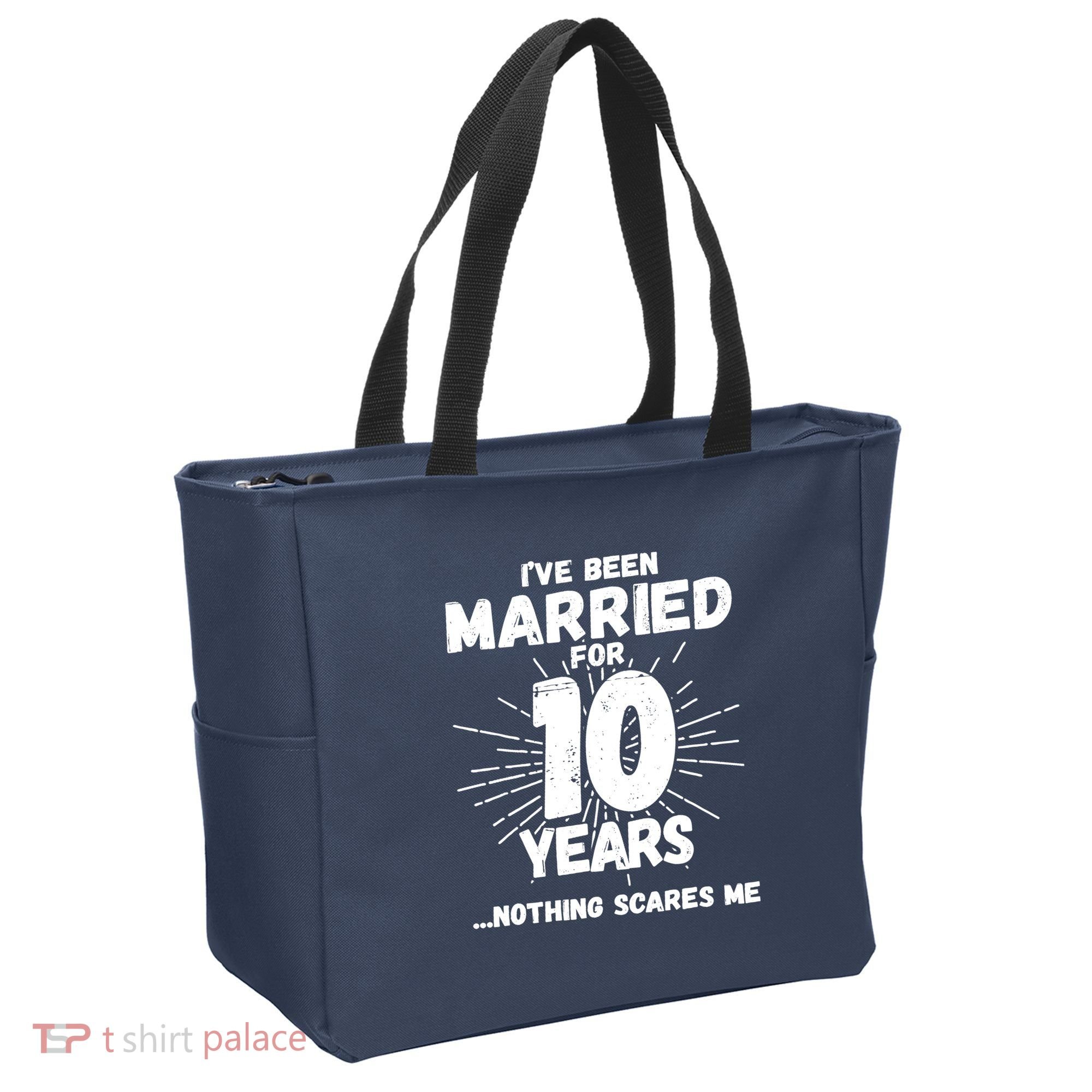 Couples Married 10 Years - Funny 10th Wedding Anniversary Tote Bag