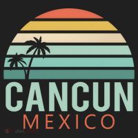Cancun Mexico 2020 Retro Sun And Palm Group Gift Women's Sweatshirt thumb 2