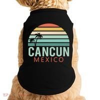 Cancun Mexico 2020 Retro Sun And Palm Group Gift Doggie Tank thumb 0