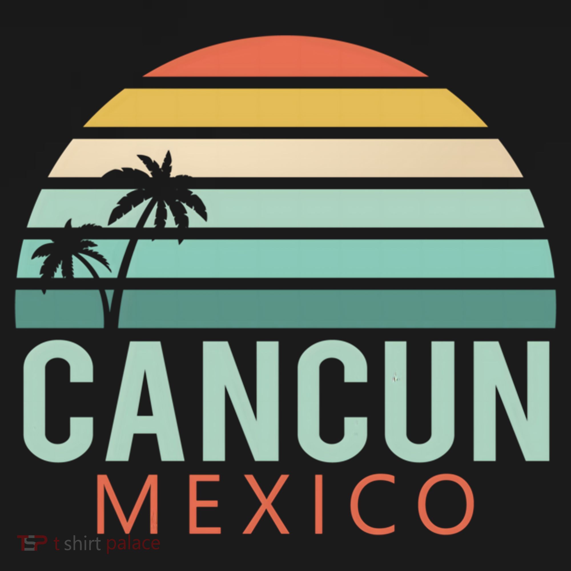 Cancun Mexico 2020 Retro Sun And Palm Group Gift Doggie Tank