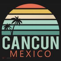 Cancun Mexico 2020 Retro Sun And Palm Group Gift Backpack thumb 2