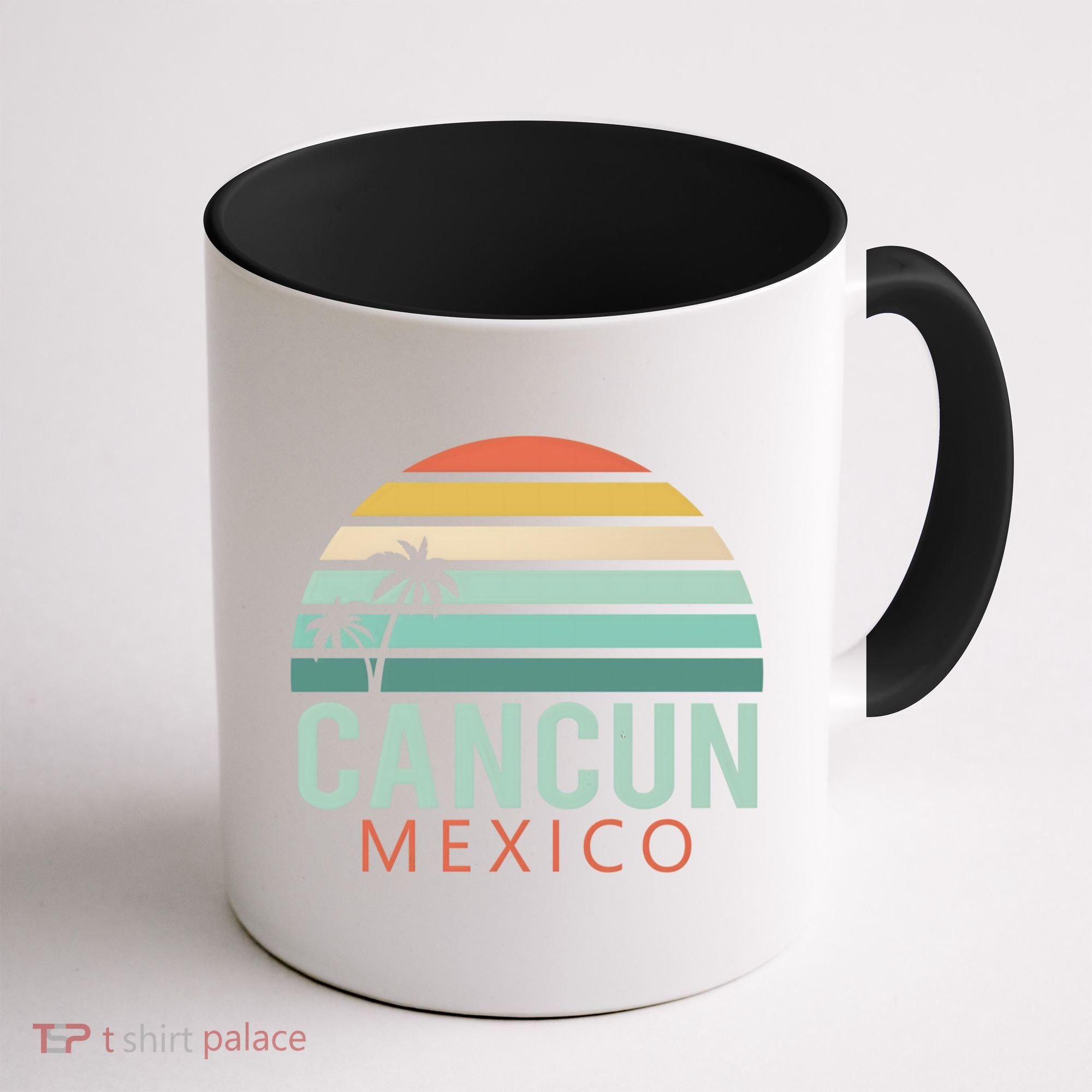 Cancun Mexico 2020 Retro Sun And Palm Group Gift Coffee Mug