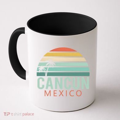 Cancun Mexico 2020 Retro Sun And Palm Group Gift Coffee Mug