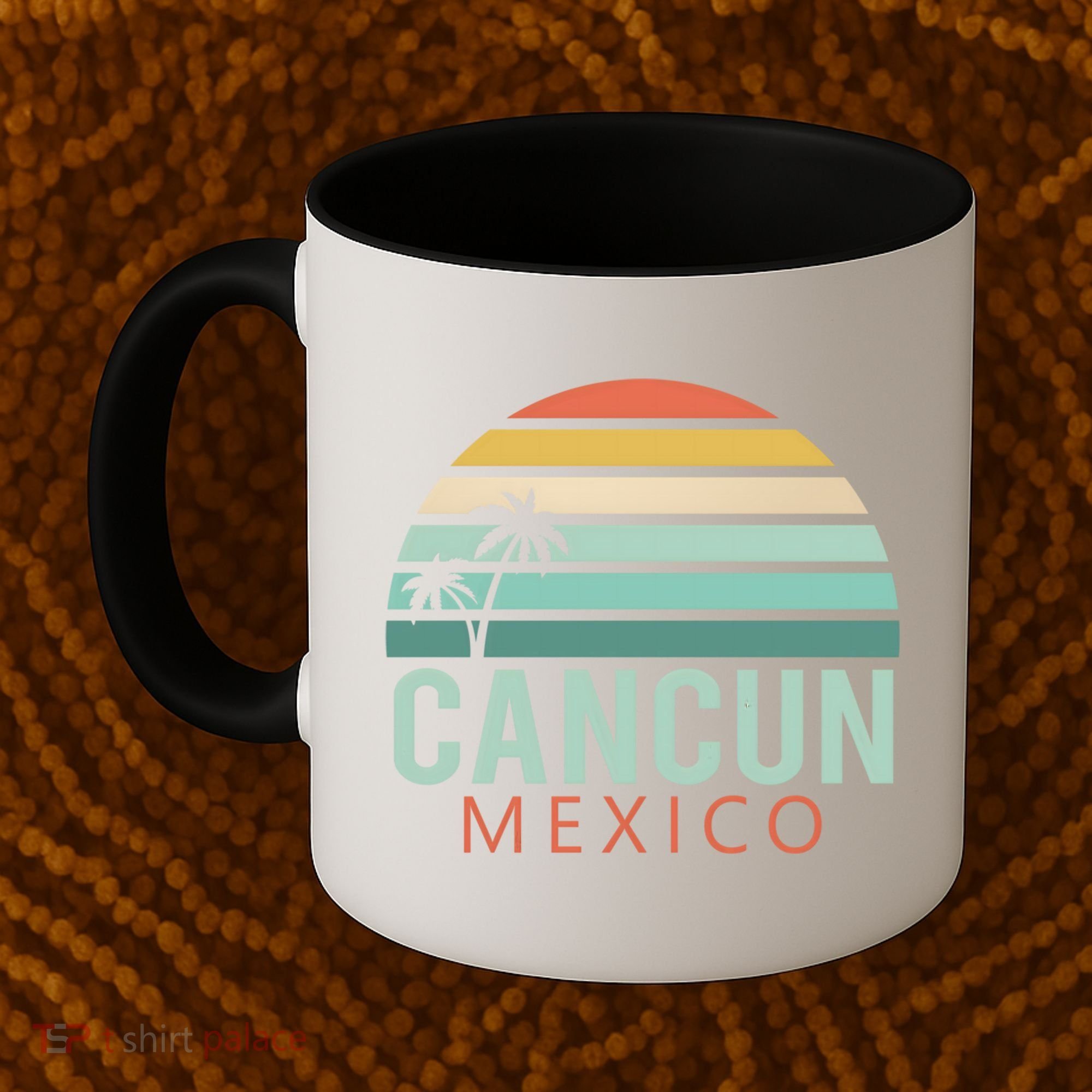 Cancun Mexico 2020 Retro Sun And Palm Group Gift Coffee Mug