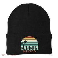 Cancun Mexico 2020 Retro Sun And Palm Group Gift Beanie thumb 0