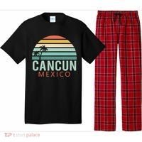 Cancun Mexico 2020 Retro Sun And Palm Group Gift Pajama Set thumb 0
