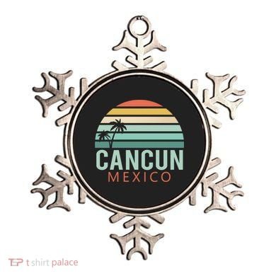 Cancun Mexico 2020 Retro Sun And Palm Group Gift Ornament