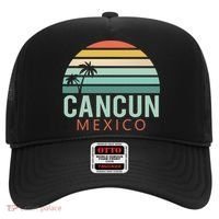 Cancun Mexico 2020 Retro Sun And Palm Group Gift Hat thumb 0