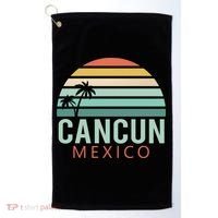 Cancun Mexico 2020 Retro Sun And Palm Group Gift Golf Towel thumb 0