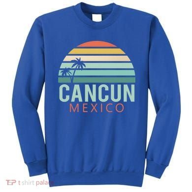 Cancun Mexico 2020 Retro Sun And Palm Group Gift Sweatshirt