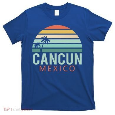 Cancun Mexico 2020 Retro Sun And Palm Group Gift T-Shirt