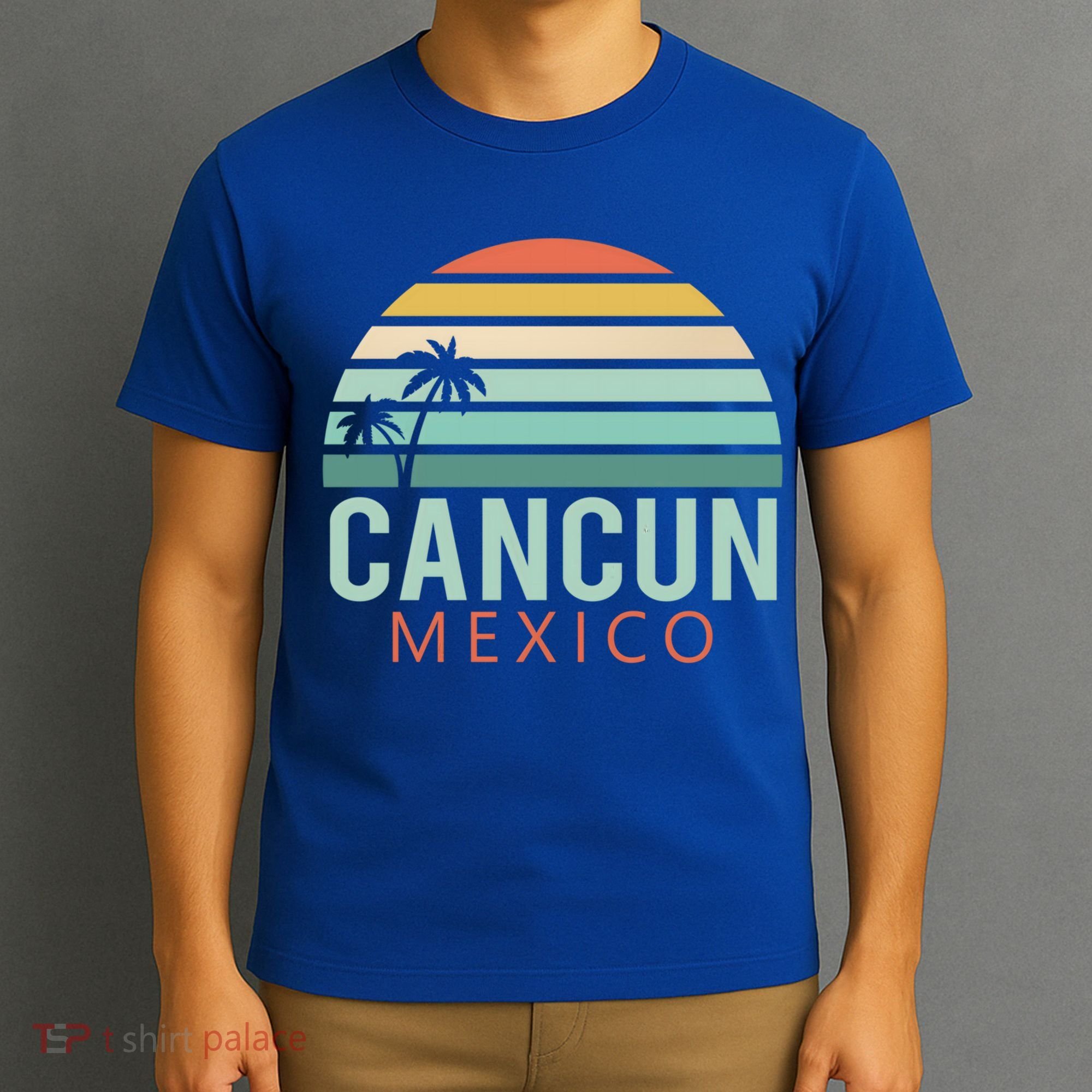 Cancun Mexico 2020 Retro Sun And Palm Group Gift T-Shirt