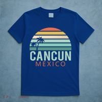 Cancun Mexico 2020 Retro Sun And Palm Group Gift T-Shirt thumb 5