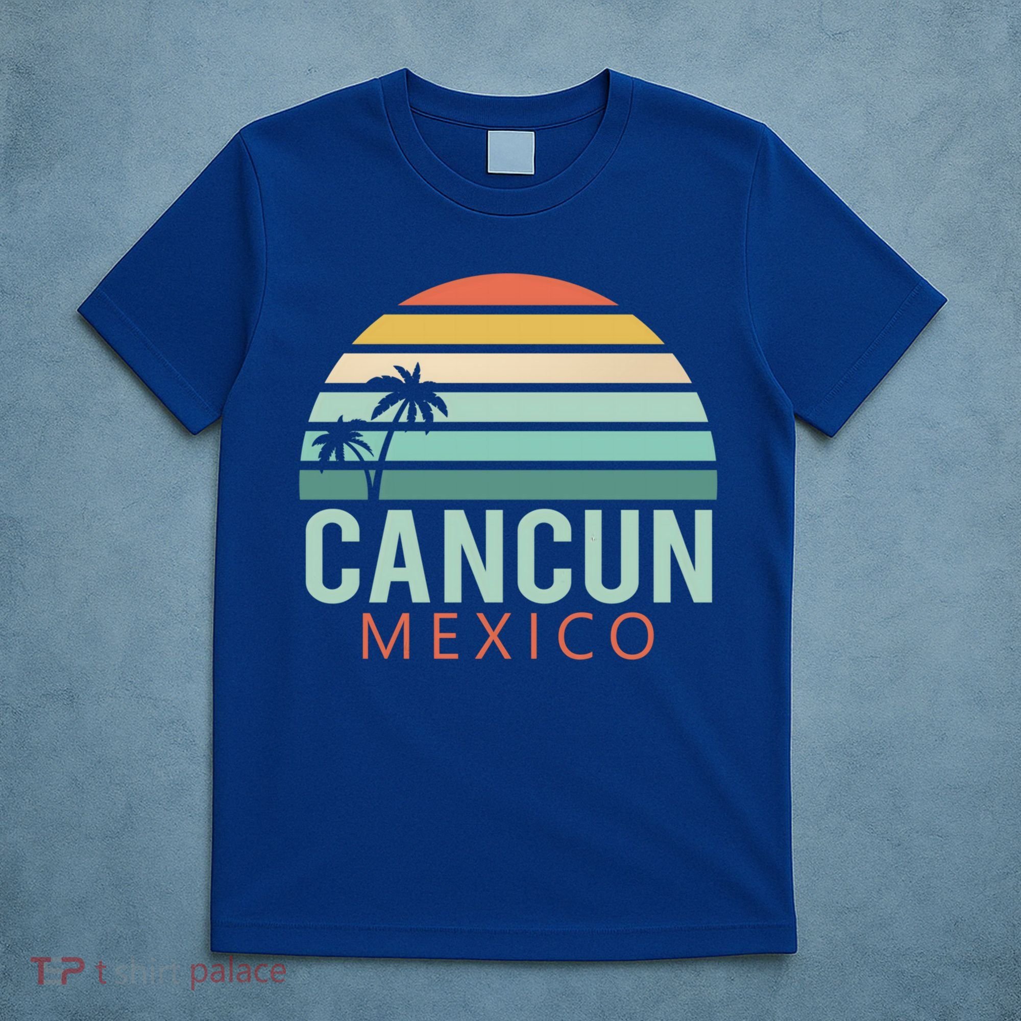 Cancun Mexico 2020 Retro Sun And Palm Group Gift T-Shirt