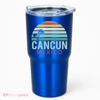 Cancun Mexico 2020 Retro Sun And Palm Group Gift Tumbler thumb 0