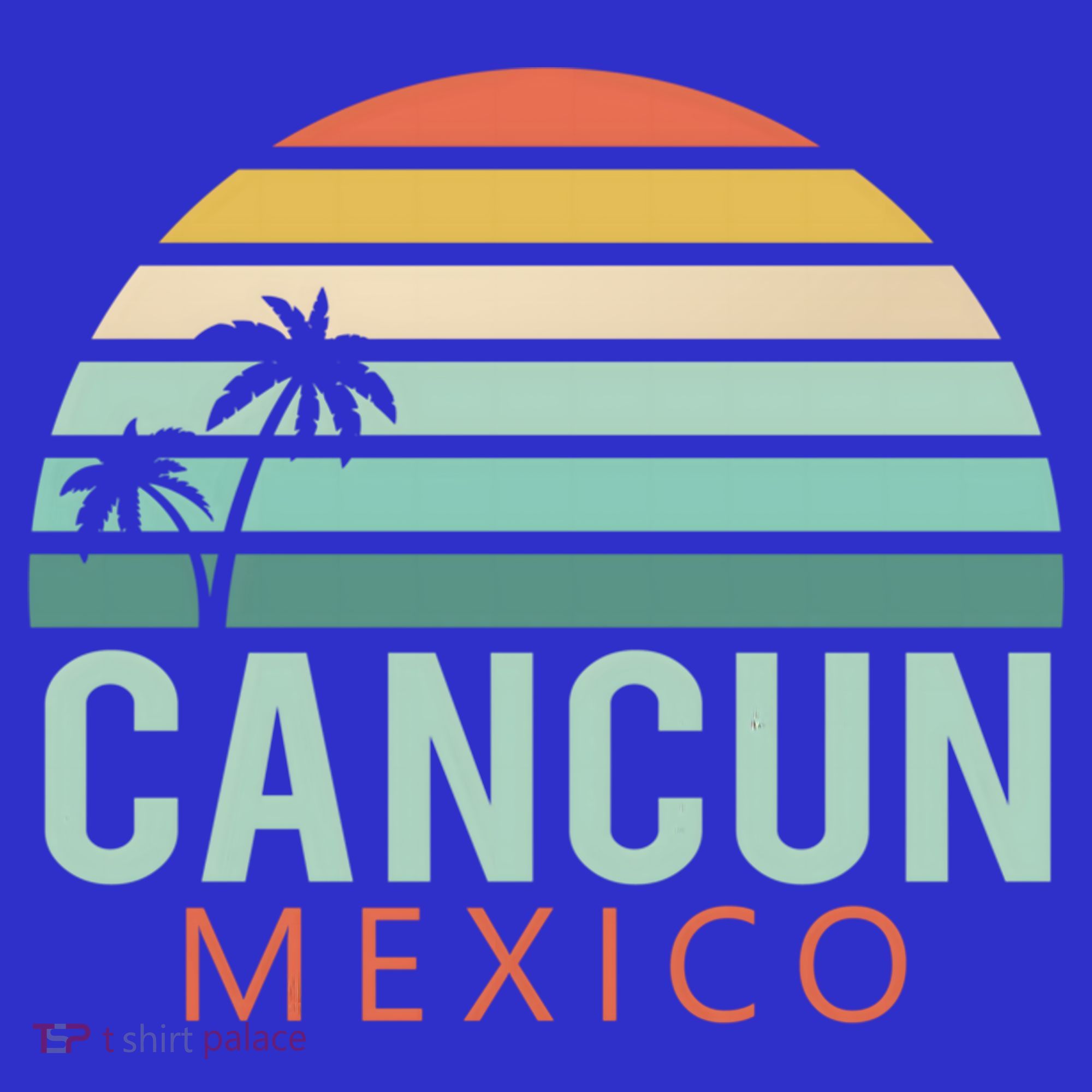Cancun Mexico 2020 Retro Sun And Palm Group Gift Mousepad