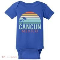 Cancun Mexico 2020 Retro Sun And Palm Group Gift Baby Bodysuit thumb 0