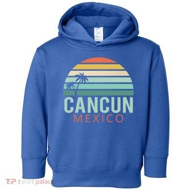 Cancun Mexico 2020 Retro Sun And Palm Group Gift Toddler Hoodie