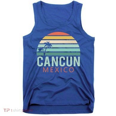 Cancun Mexico 2020 Retro Sun And Palm Group Gift Tank Top