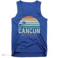 Cancun Mexico 2020 Retro Sun And Palm Group Gift Tank Top thumb 0