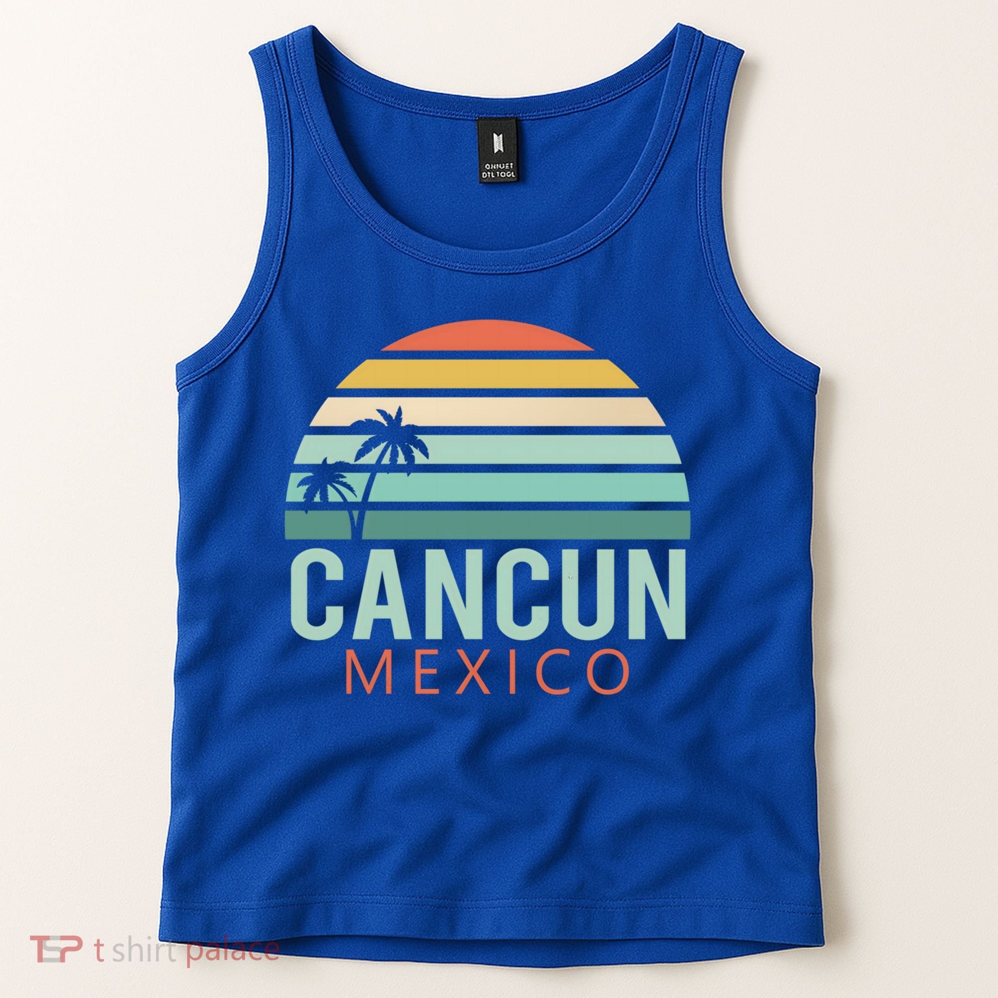 Cancun Mexico 2020 Retro Sun And Palm Group Gift Tank Top