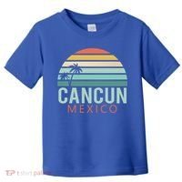 Cancun Mexico 2020 Retro Sun And Palm Group Gift Toddler T-Shirt thumb 0