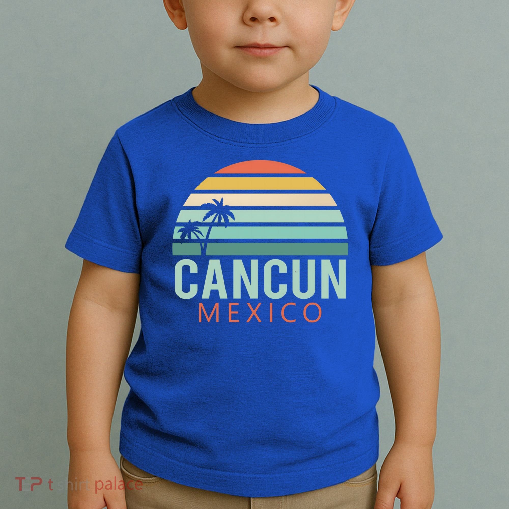 Cancun Mexico 2020 Retro Sun And Palm Group Gift Toddler T-Shirt