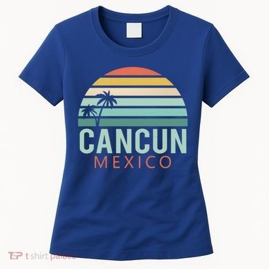 Cancun Mexico 2020 Retro Sun And Palm Group Gift Women's T-Shirt