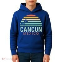 Cancun Mexico 2020 Retro Sun And Palm Group Gift Kids Hoodie thumb 4