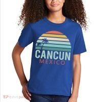 Cancun Mexico 2020 Retro Sun And Palm Group Gift Kids T-Shirt thumb 2