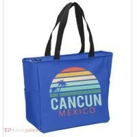 Cancun Mexico 2020 Retro Sun And Palm Group Gift Tote Bag thumb 2
