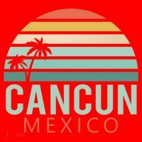 Cancun Mexico 2020 Retro Sun And Palm Group Gift Santa Hat thumb 1