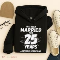 Couples Married 25 Years Funny 25th Wedding Anniversary Hoodie thumb 4