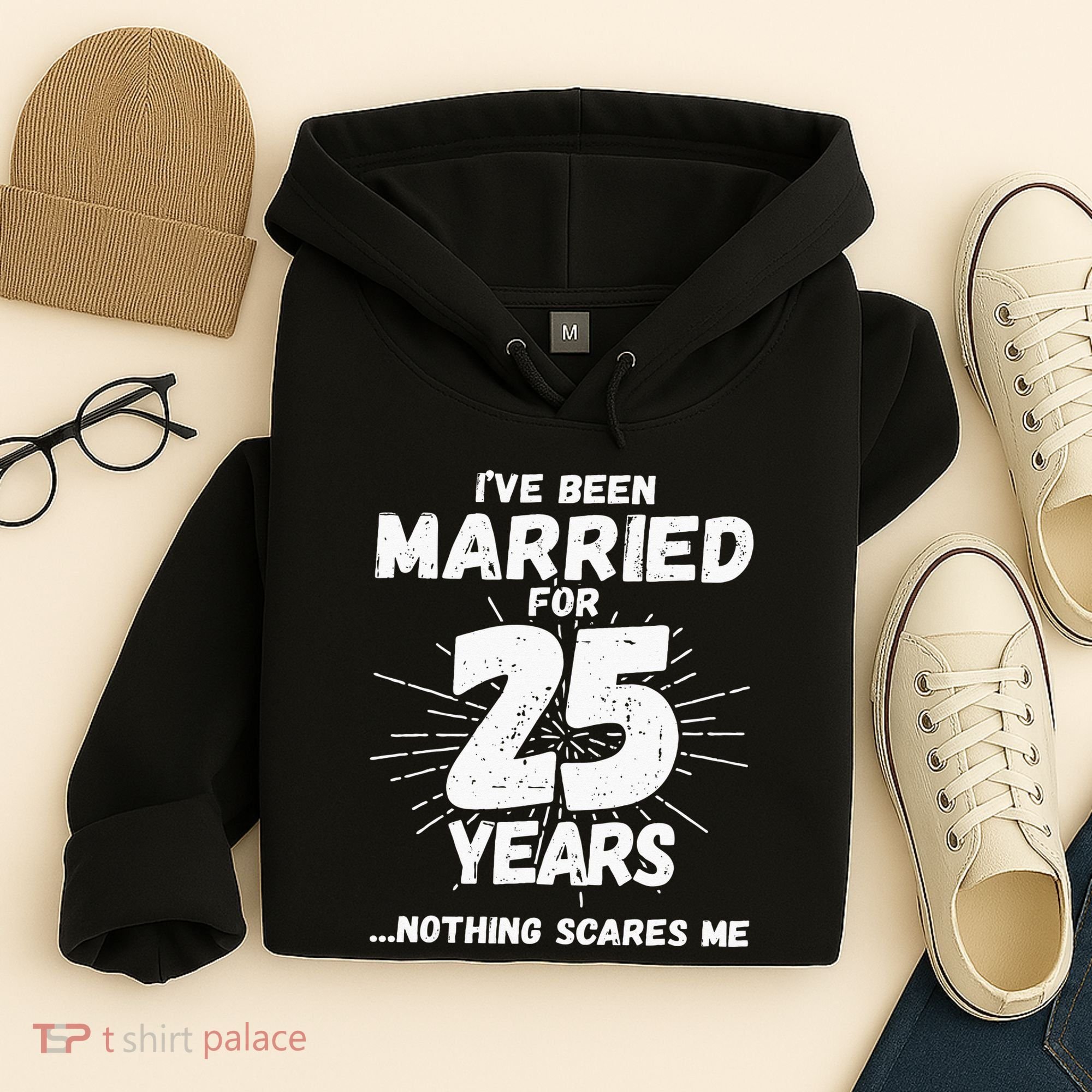 Couples Married 25 Years Funny 25th Wedding Anniversary Hoodie