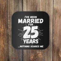 Couples Married 25 Years Funny 25th Wedding Anniversary Coaster thumb 0