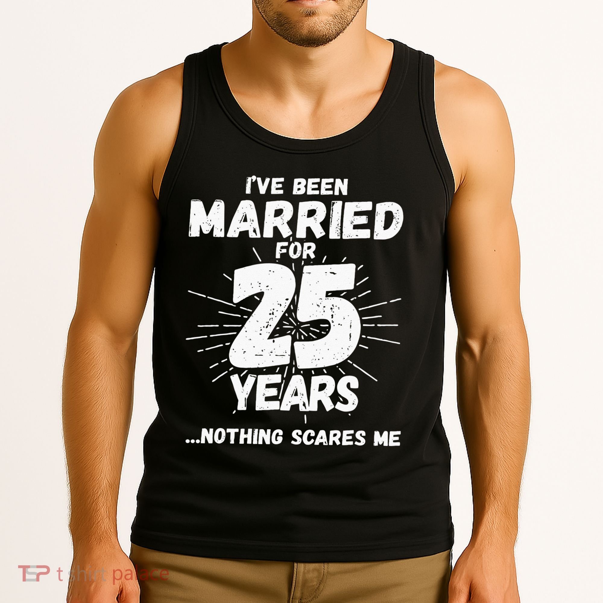 Couples Married 25 Years Funny 25th Wedding Anniversary Tank Top