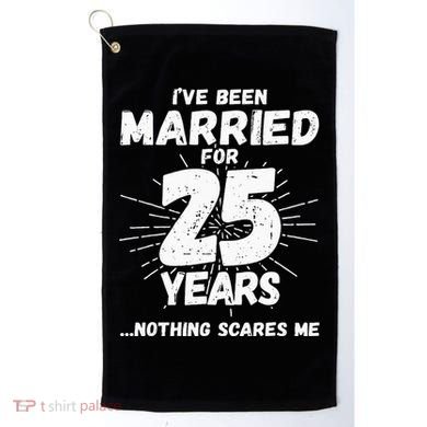 Couples Married 25 Years Funny 25th Wedding Anniversary Golf Towel
