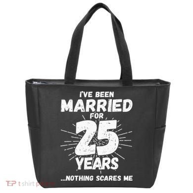 Couples Married 25 Years Funny 25th Wedding Anniversary Tote Bag