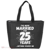 Couples Married 25 Years Funny 25th Wedding Anniversary Tote Bag thumb 0