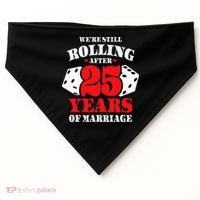 Couples Married 25 Years Funny 25th Wedding Anniversary USA-Made Doggie Bandana thumb 0