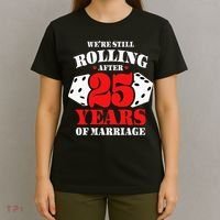 Couples Married 25 Years Funny 25th Wedding Anniversary T-Shirt thumb 4