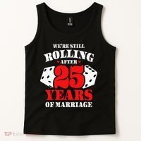 Couples Married 25 Years Funny 25th Wedding Anniversary Tank Top thumb 2