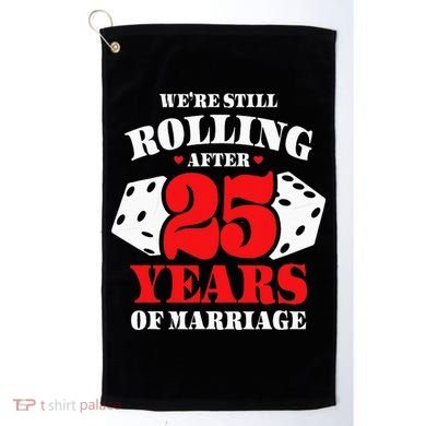 Couples Married 25 Years Funny 25th Wedding Anniversary Golf Towel