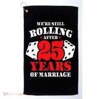 Couples Married 25 Years Funny 25th Wedding Anniversary Golf Towel thumb 0