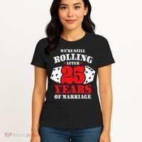 Couples Married 25 Years Funny 25th Wedding Anniversary Women's T-Shirt thumb 4