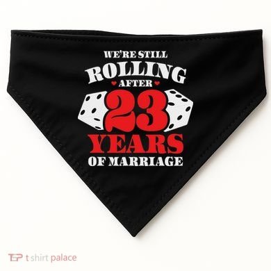 Couples Married 23 Years Funny 23rd Wedding Anniversary USA-Made Doggie Bandana